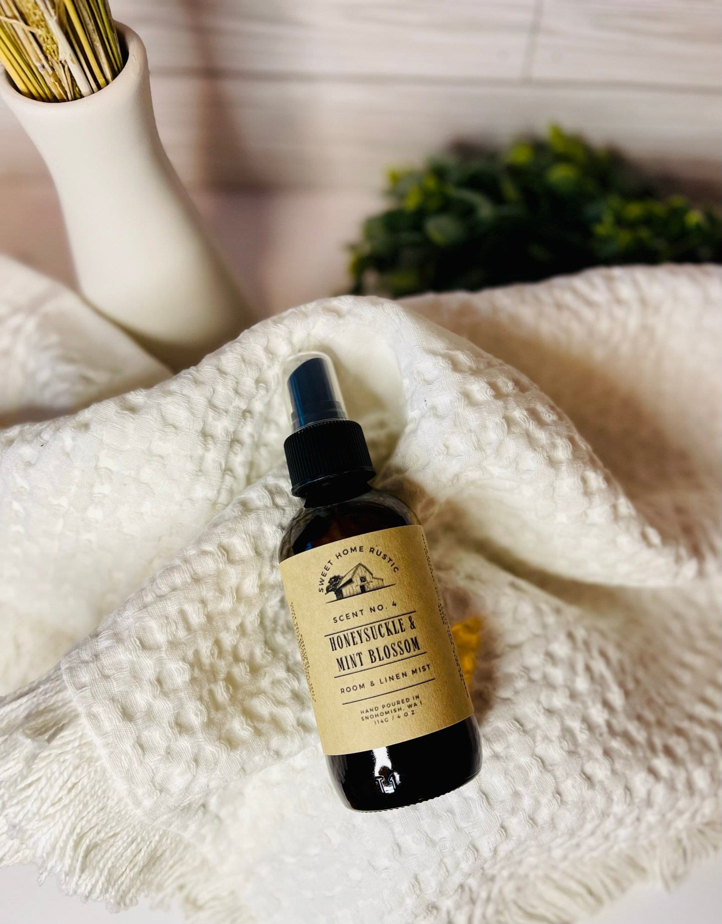 Honeysuckle and Mint Blossom Room Mist | 4 Oz. | Linen Mist | Phthalate Free | Home Fragrance