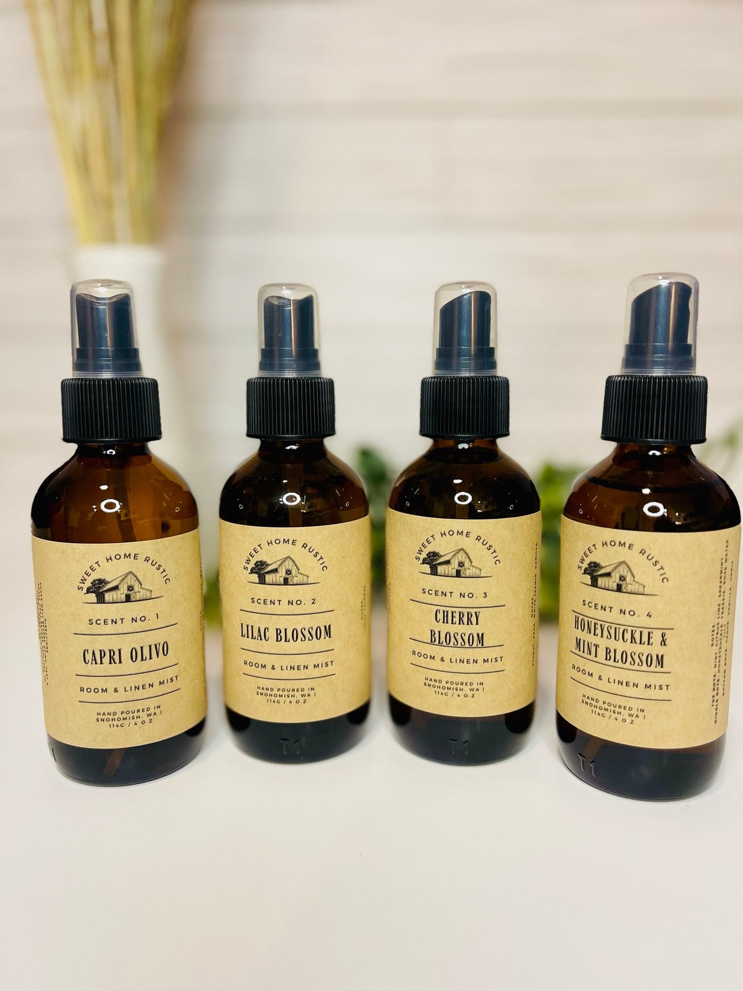 Honeysuckle and Mint Blossom Room Mist | 4 Oz. | Linen Mist | Phthalate Free | Home Fragrance