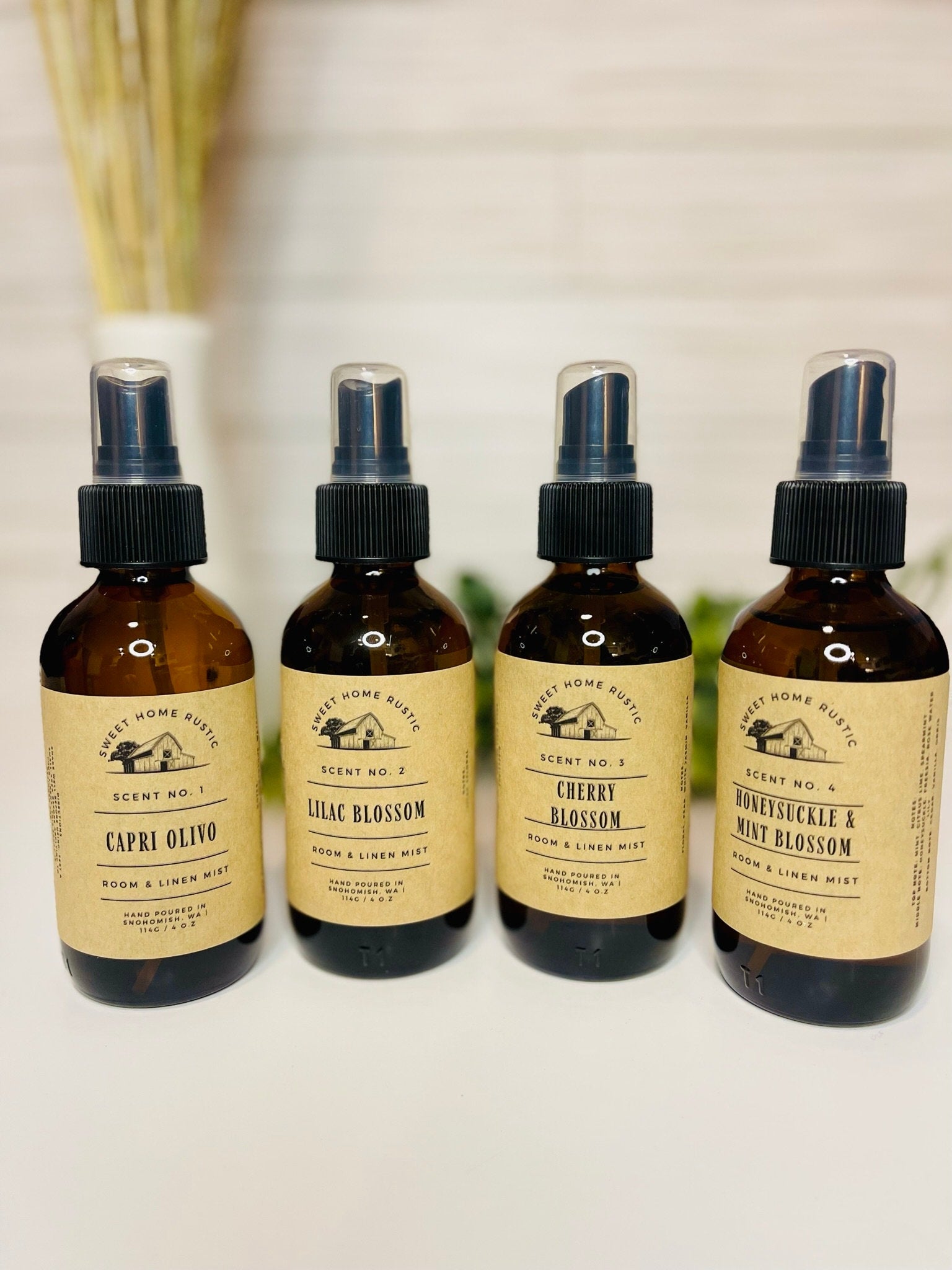 Honeysuckle and Mint Blossom Room Mist | 4 Oz. | Linen Mist | Phthalate Free | Home Fragrance